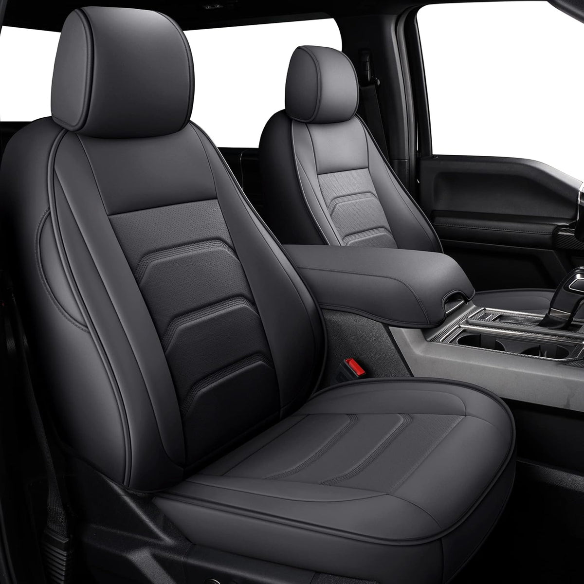 Faux Leather Full Coverage Car Seat Covers Full Set K6573