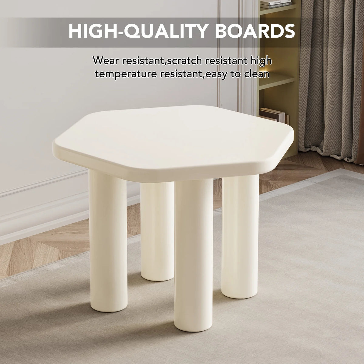 Cream White Hexagonal Dining Table V888