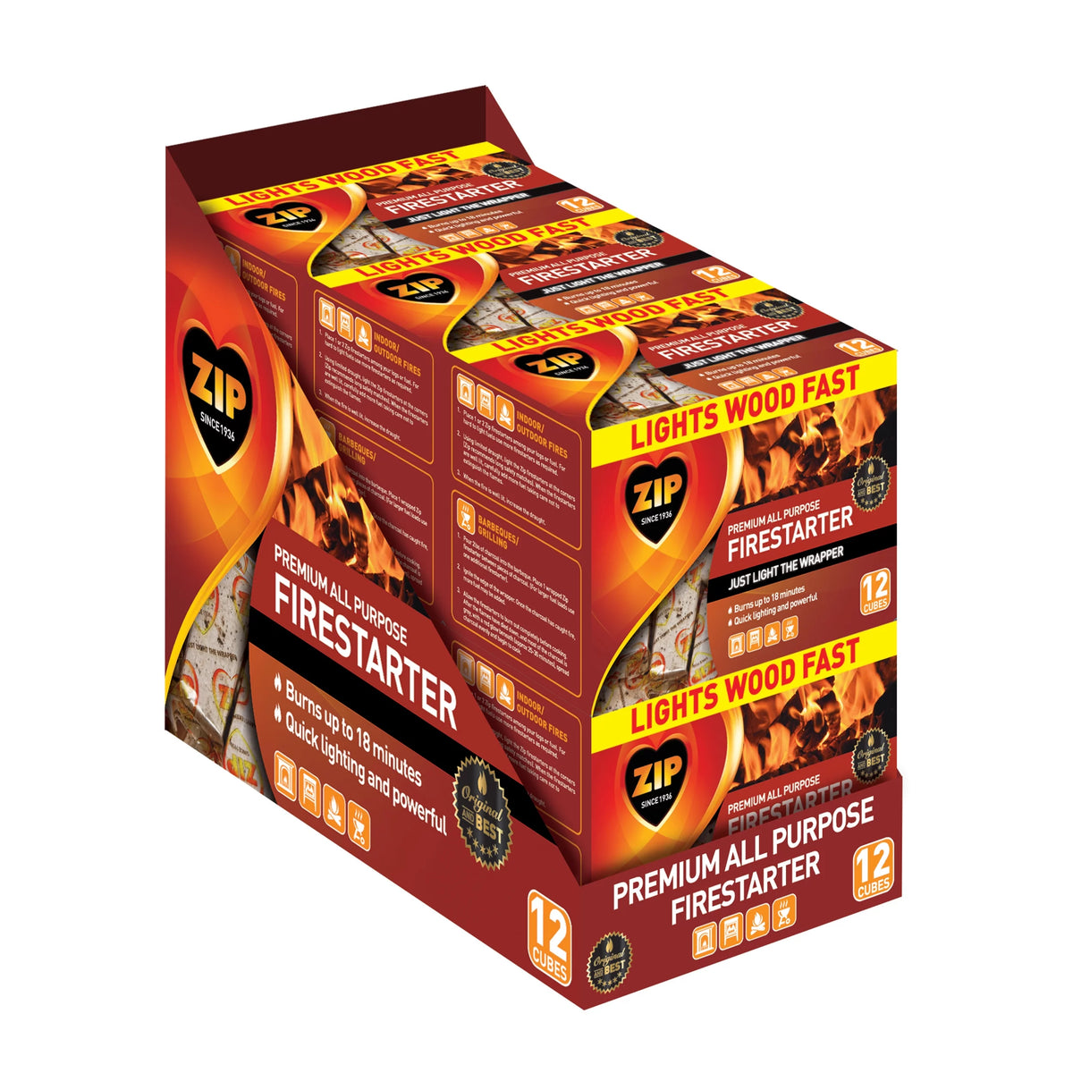 12 Pack Fire Starters for Wood or Charcoal Z3818