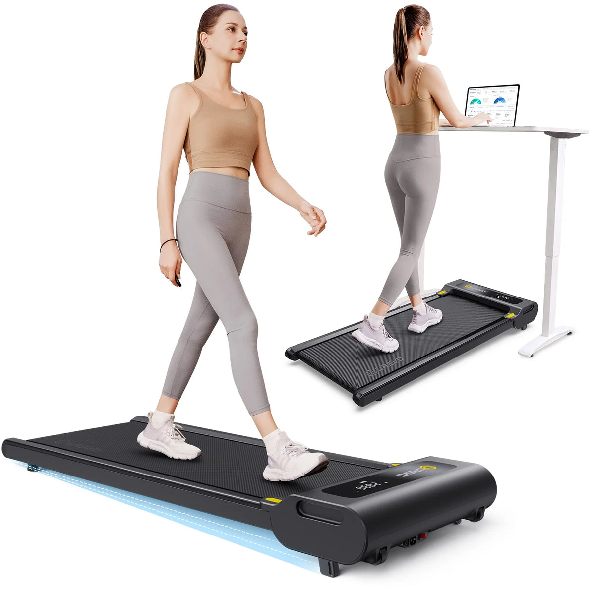 2 in 1 Under Desk Treadmill with Remote Control R7516