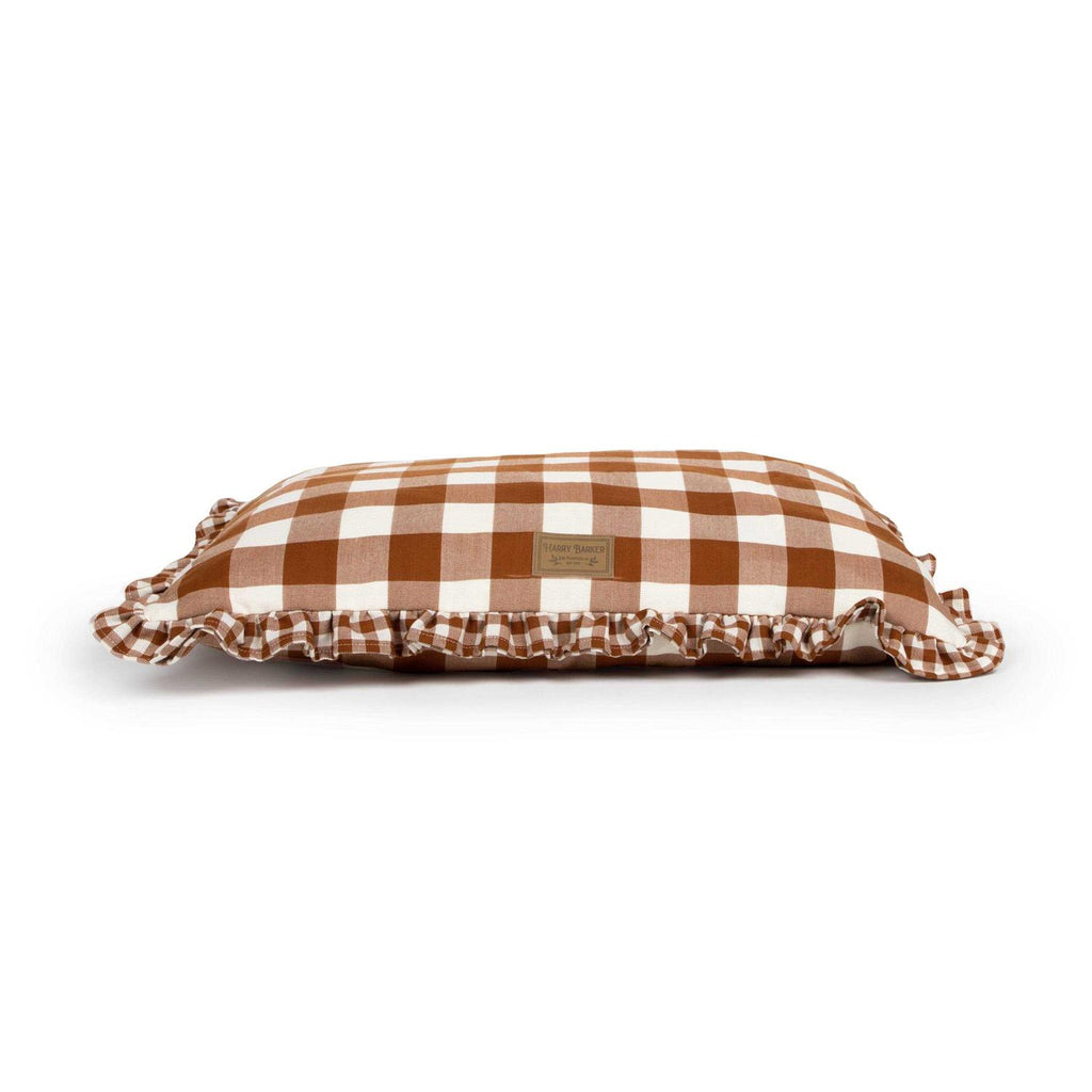 Brown Gingham Print Envelope Dog Bed O48156