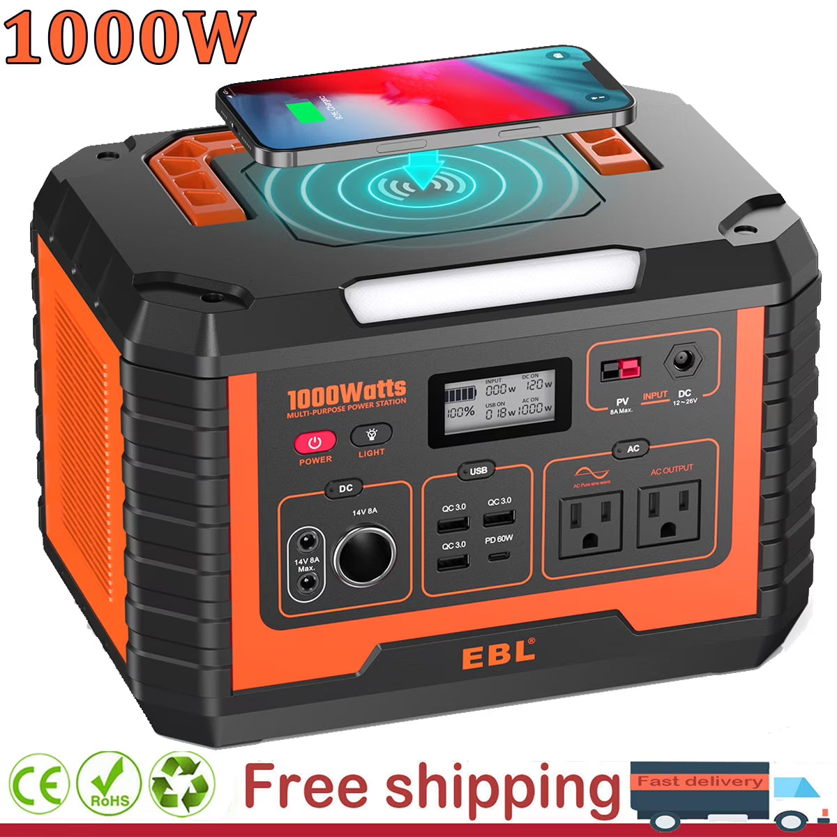1000W Portable Solar Power Station B681728