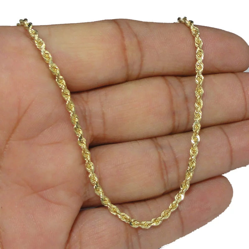 10K Yellow Gold Pendant With 2.5mm Cuban Link Chain Necklace Set A140