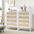 White Rattan 4 Drawer Dresser Z849651