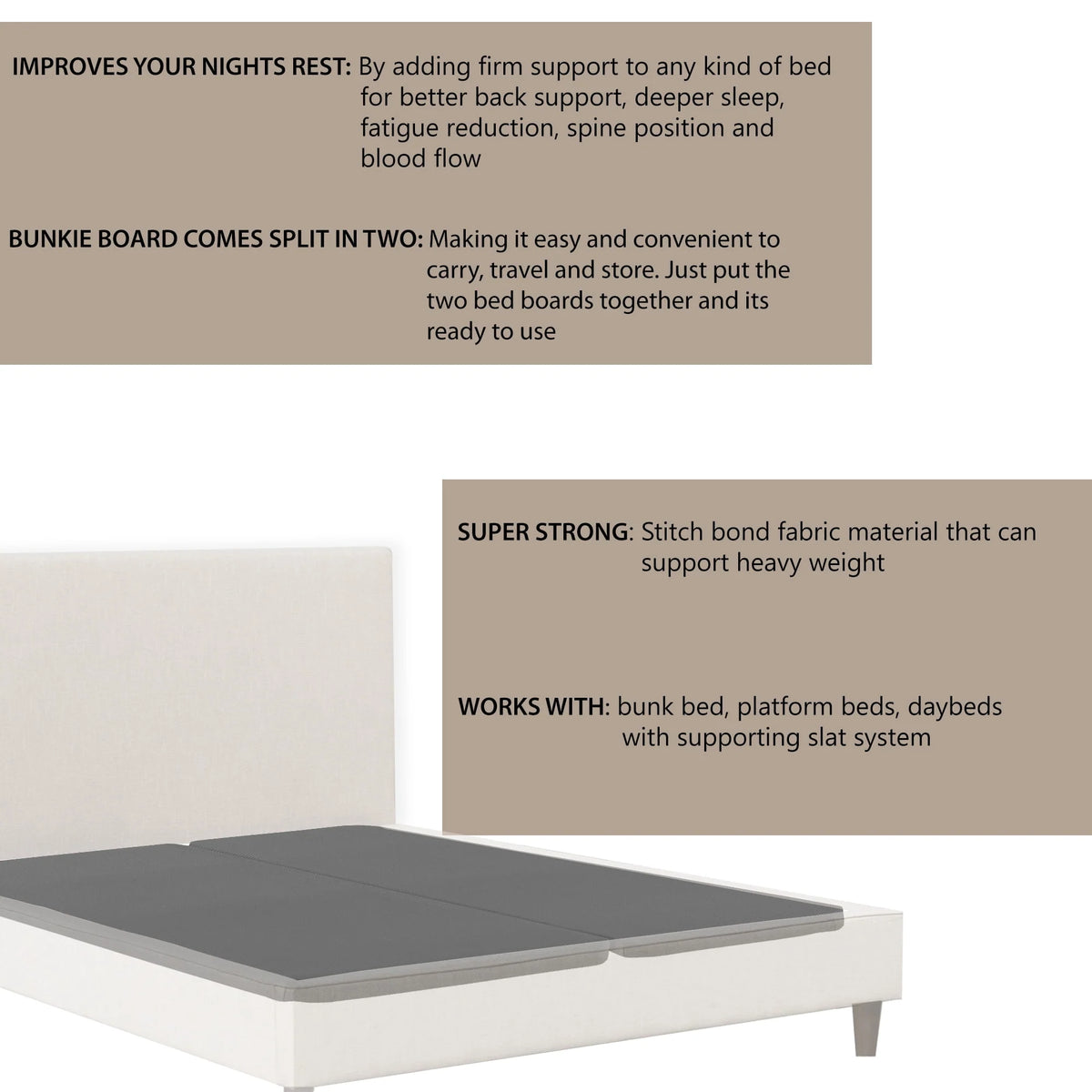 1.5 Split Wood Bunkie Board Queen A40844