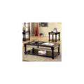 Brown Mirror Panel Coffee Table with 2 End Tables, Set of 3 F1491