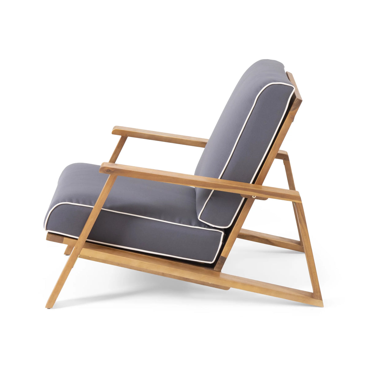 Acacia Wood Club Chairs with Cushions, Set of 2 U53572