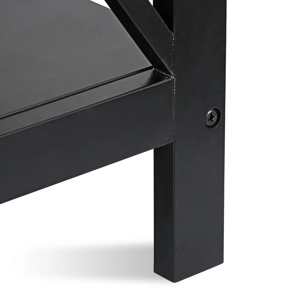 Black Rectangle End Table with Storage Shelf U440277