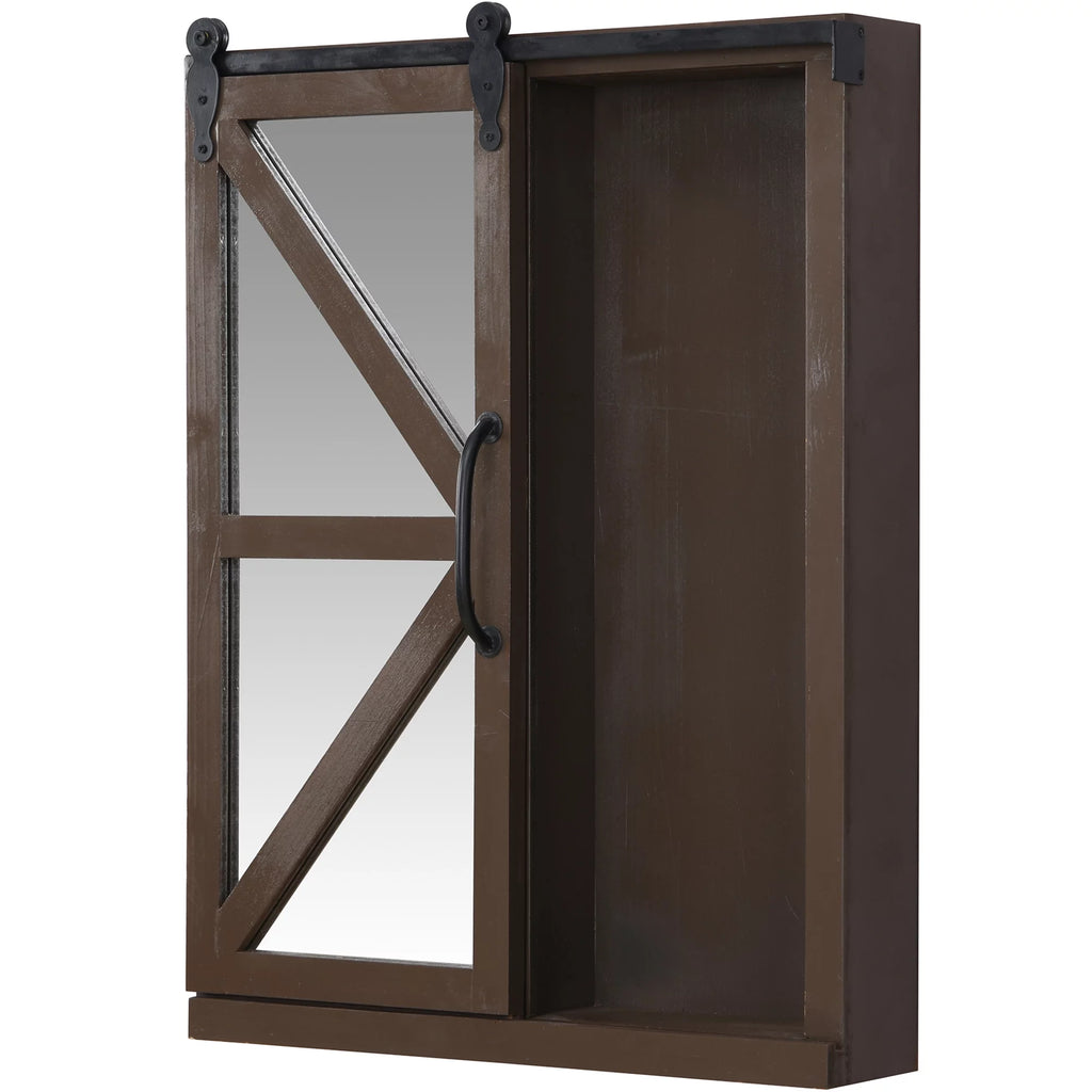 Dark Brown Mirrored Cabinet B53404