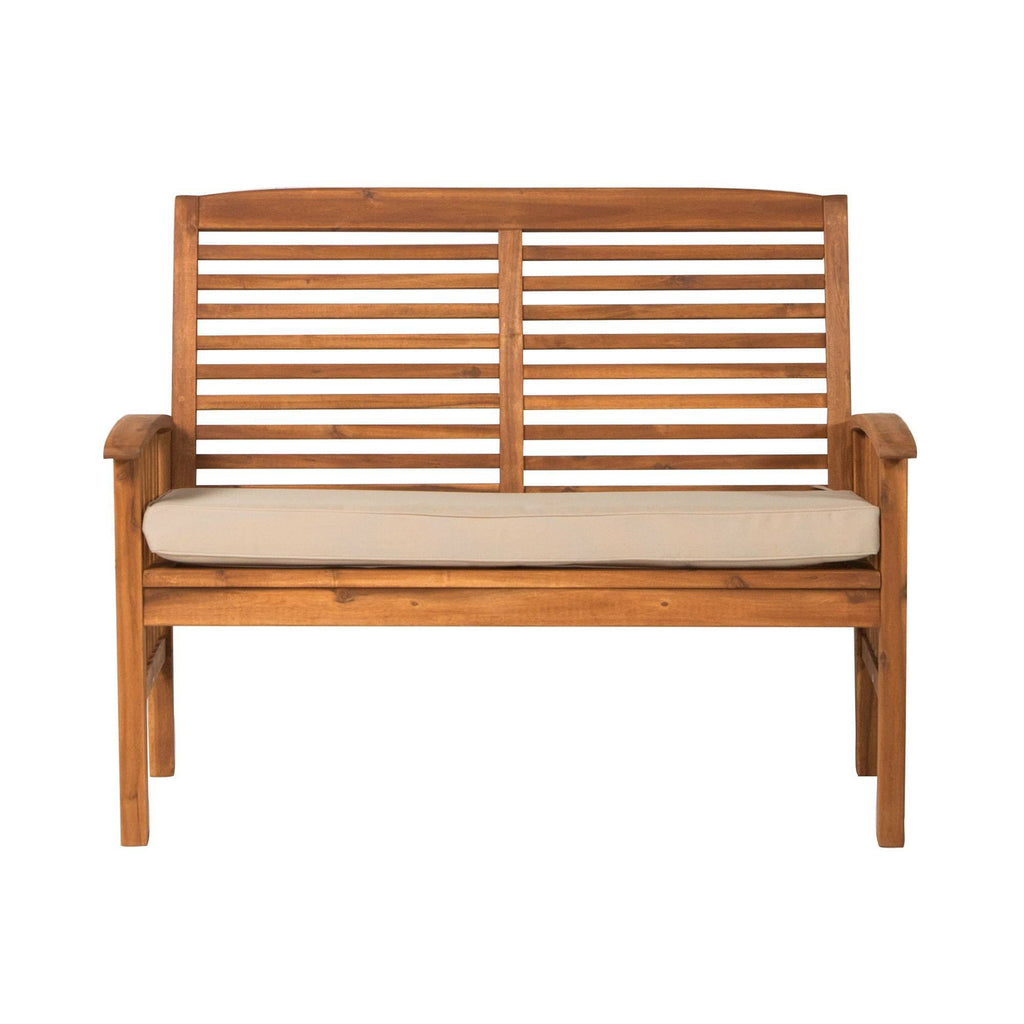 Acacia Wood Patio Loveseat Bench - Brown C33443