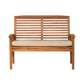 Acacia Wood Patio Loveseat Bench - Brown C33443