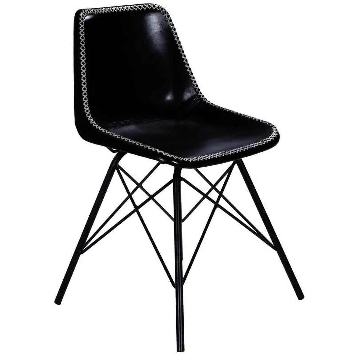 Black Leather Side Chair E212