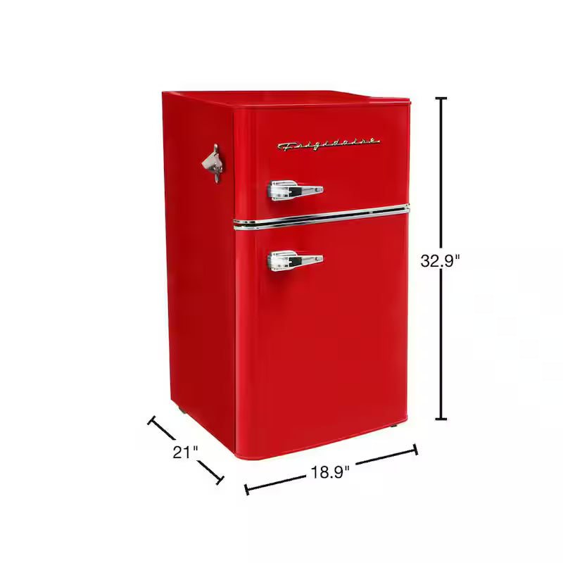 3.2 cu. ft. 2 Door Retro Mini Fridge in Red T753152