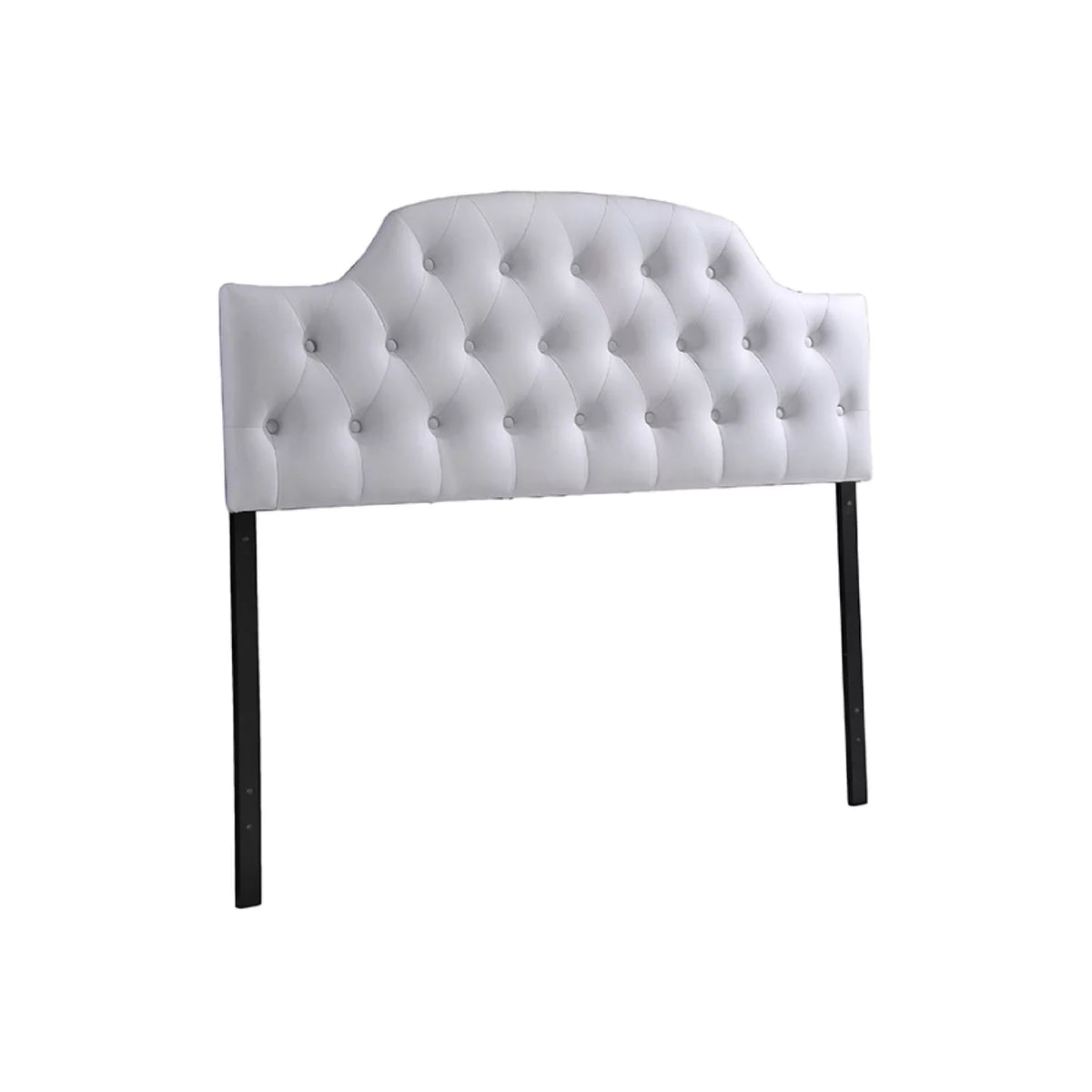 Queen Size White Faux Leather Upholstered Bed L1733